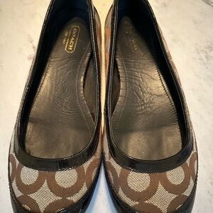Coach Women's Signature Brown and Black Flats